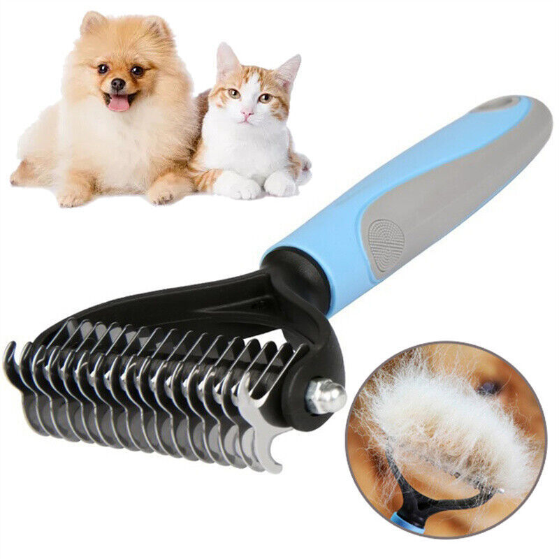 Pet Grooming Brush & Deshedding Comb  Fur & Hair Removal Tool