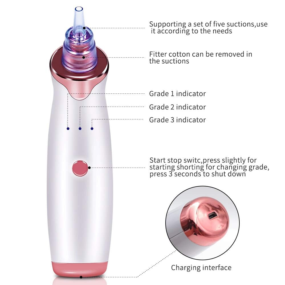 Electric Blackhead Remover & Pore Vacuum  Diamond Dermabrasion Cleaner