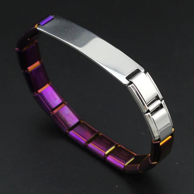 Hapiship 2025 New Fashion Blue Black Purple Personal Stainless Steel Bracelet For Women Girls Gift Jewelry G048