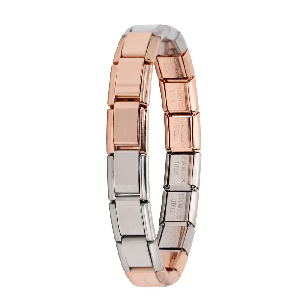 New Jewelry Italian Elastic Charm Bracelet - 9mm Stainless Steel Fashion Bangle, Hologram Design, DIY Customizable, High-Quality, 4.9 Stars, 10,000+ Sold, Happy Customers