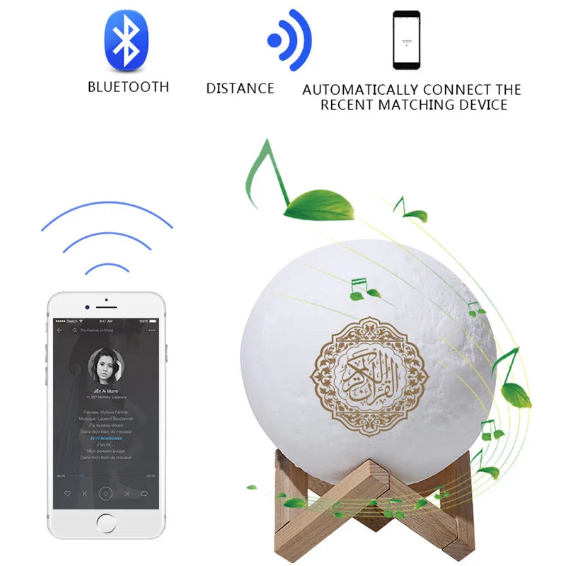 Azan Muslim Night Light Quran Portable Wireless Bluetooth Speaker Music Sound Box Blutooth For Radio FM Mini Baffle-Best Ramzan Gift 2025