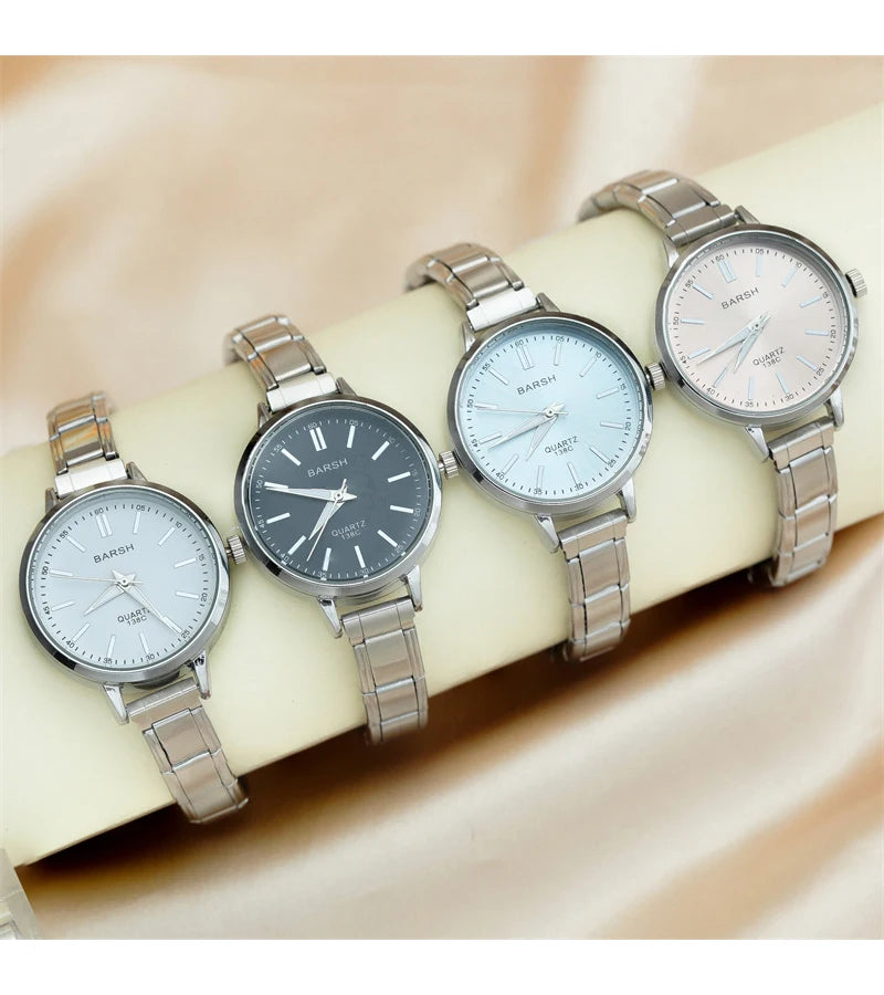 Hapiship Fashion Wholesale Women's Stainless Steel Round Watch Bracelet for Party Friend Wife Birthday DIY Jewelry Gift G023