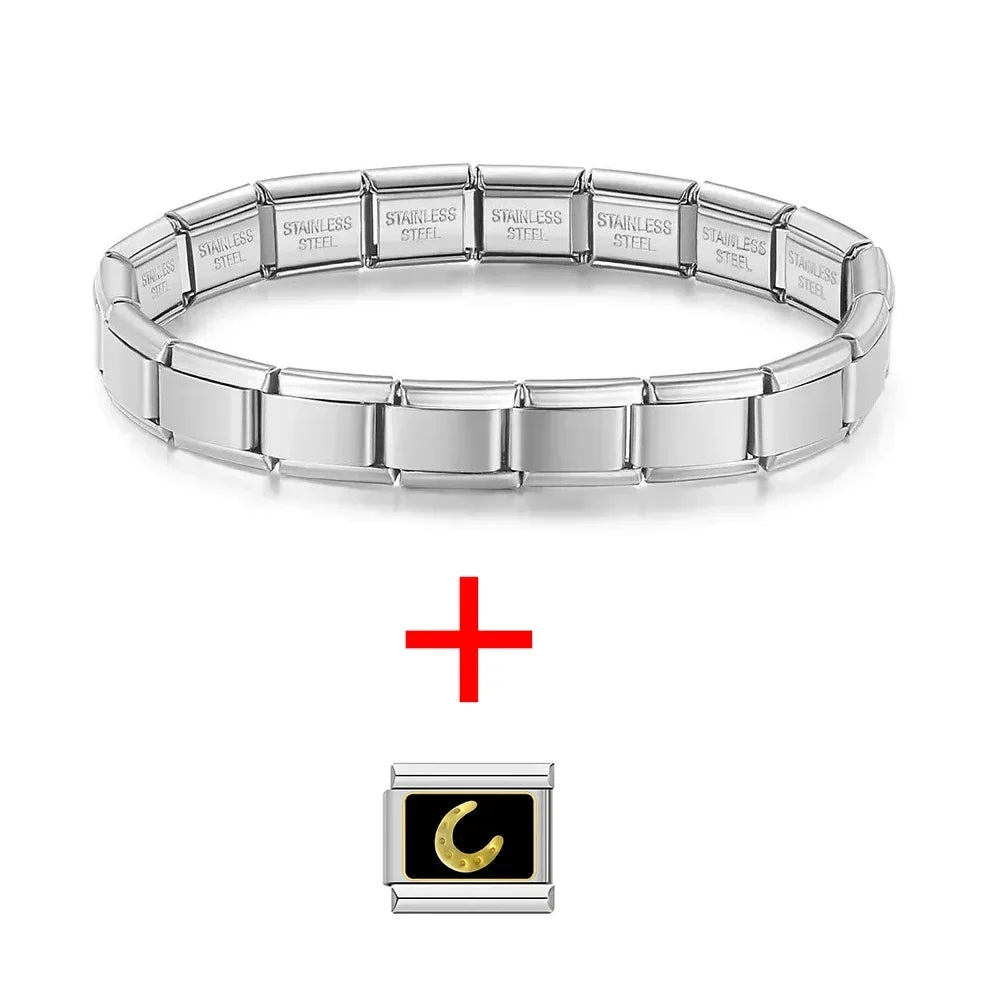 Hapiship New Fashion Women Jewelry 9mm Width  Color Stainless Steel Bracelet Bangle Girls Wedding Gift G108