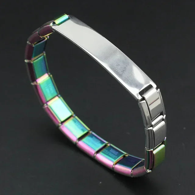 Hapiship 2025 New Fashion Blue Black Purple Personal Stainless Steel Bracelet For Women Girls Gift Jewelry G048