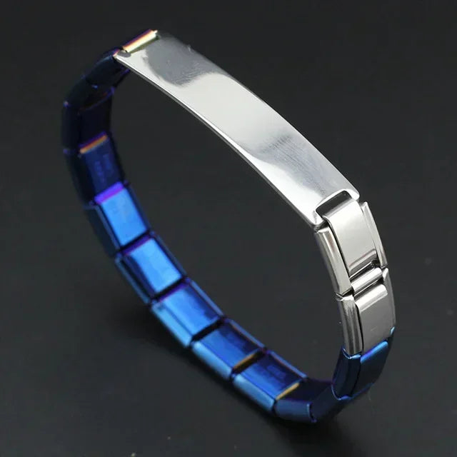 Hapiship 2025 New Fashion Blue Black Purple Personal Stainless Steel Bracelet For Women Girls Gift Jewelry G048