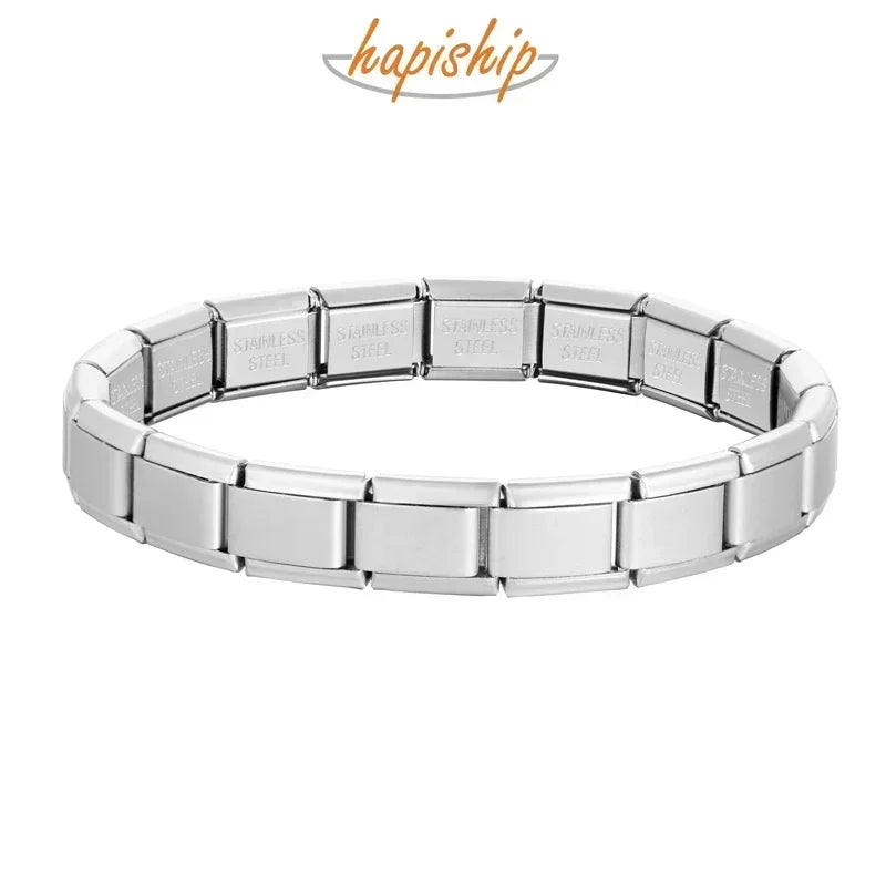 Hapiship 2025 New Top Sell Women Girls Fashions High Quality Matte Charm Links Bracelet Stainless Steel Making DIY Jewelry DJ909